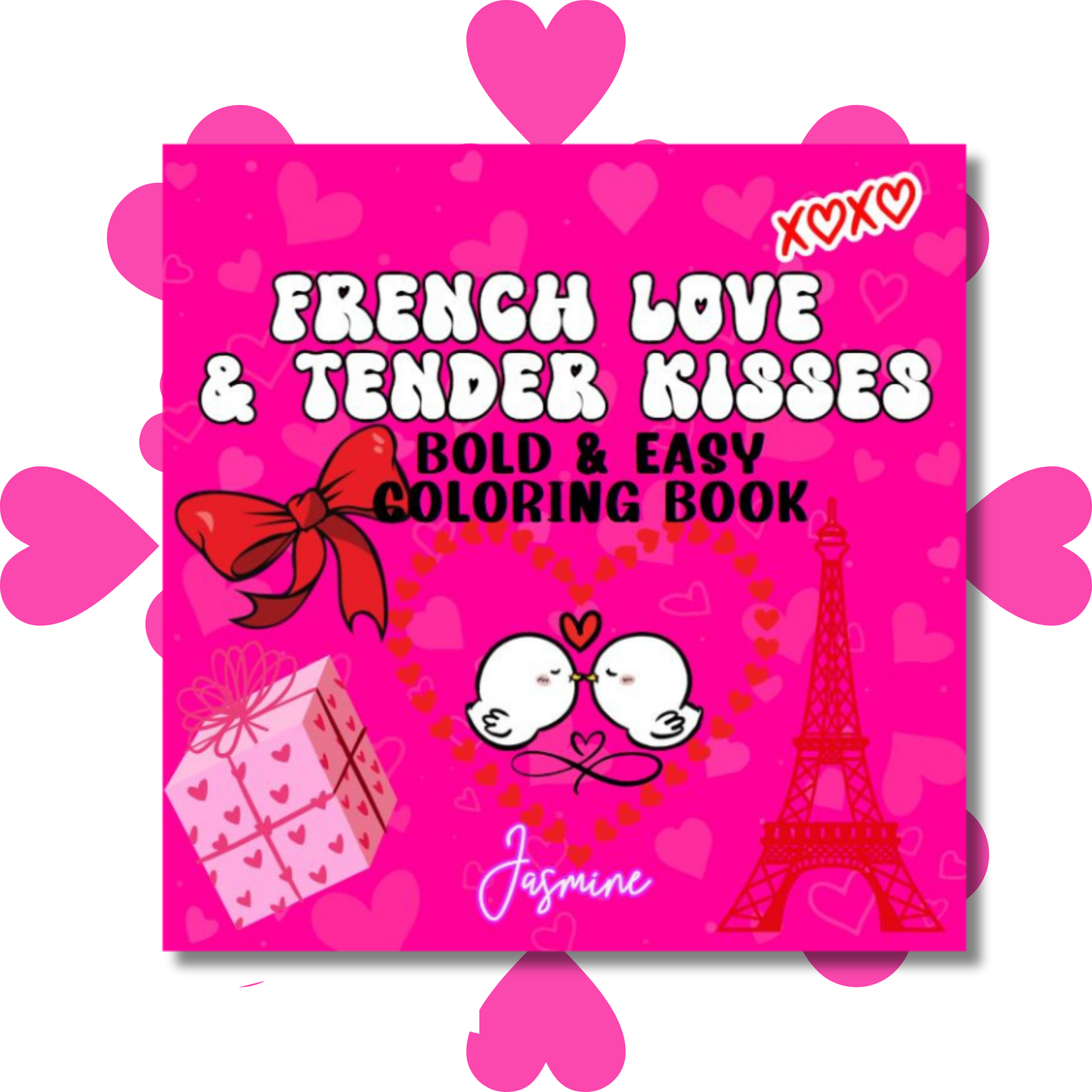 French Love & Tender Kisses Coloring e-Book