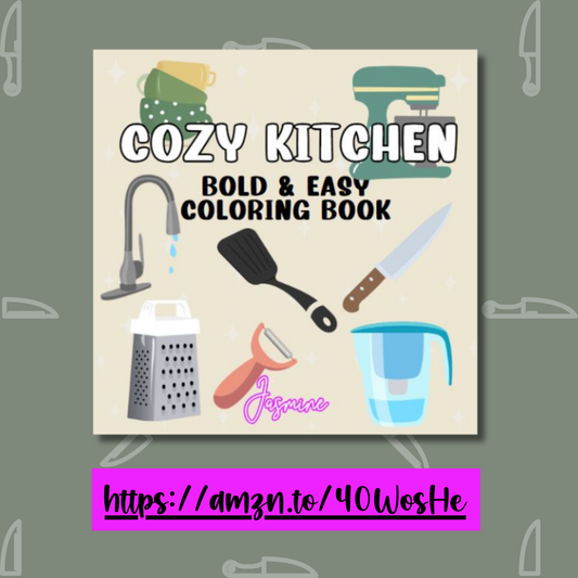 Cozy Kitchen Bold and Easy Coloring Book