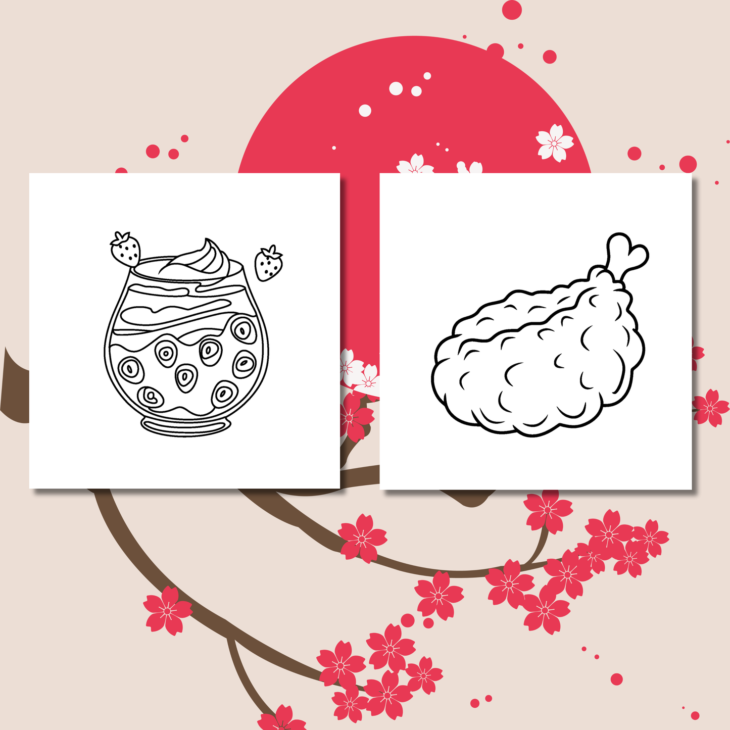 Japanese Foods Coloring e-Book