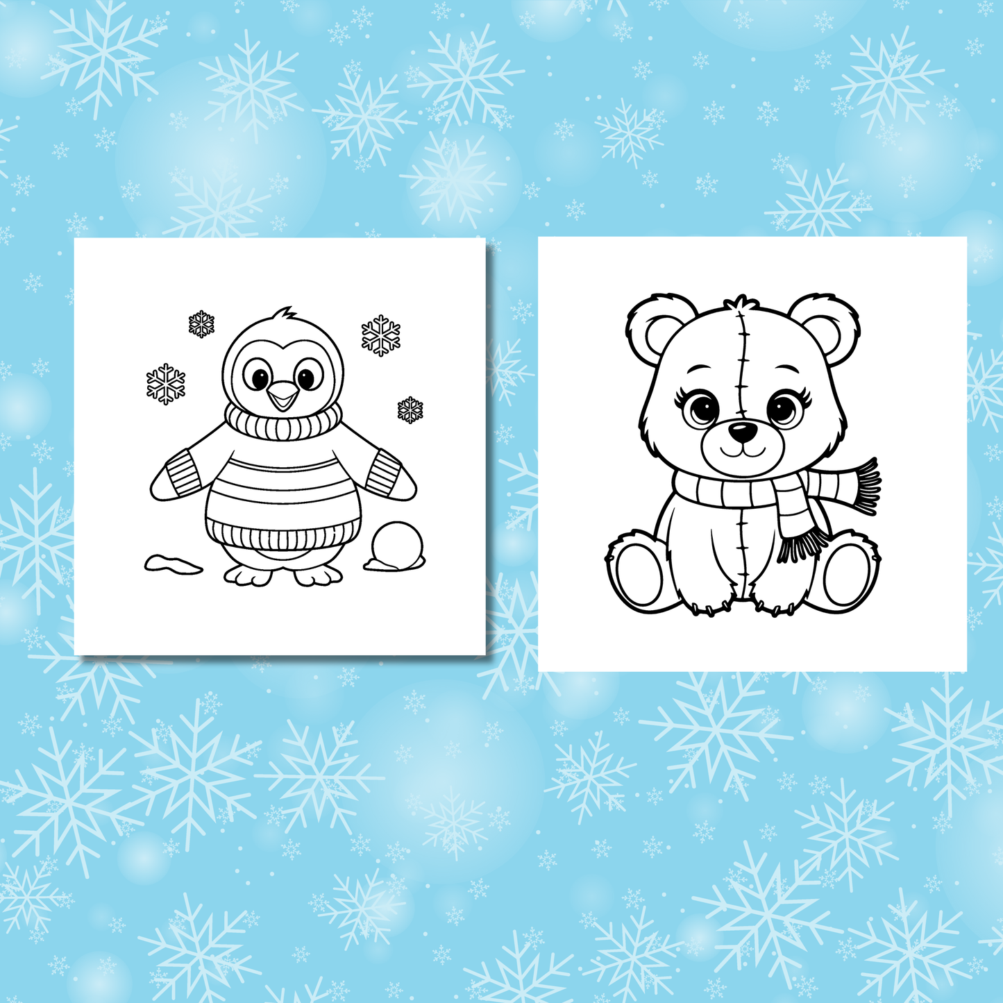 Let's it snow Coloring e-Book