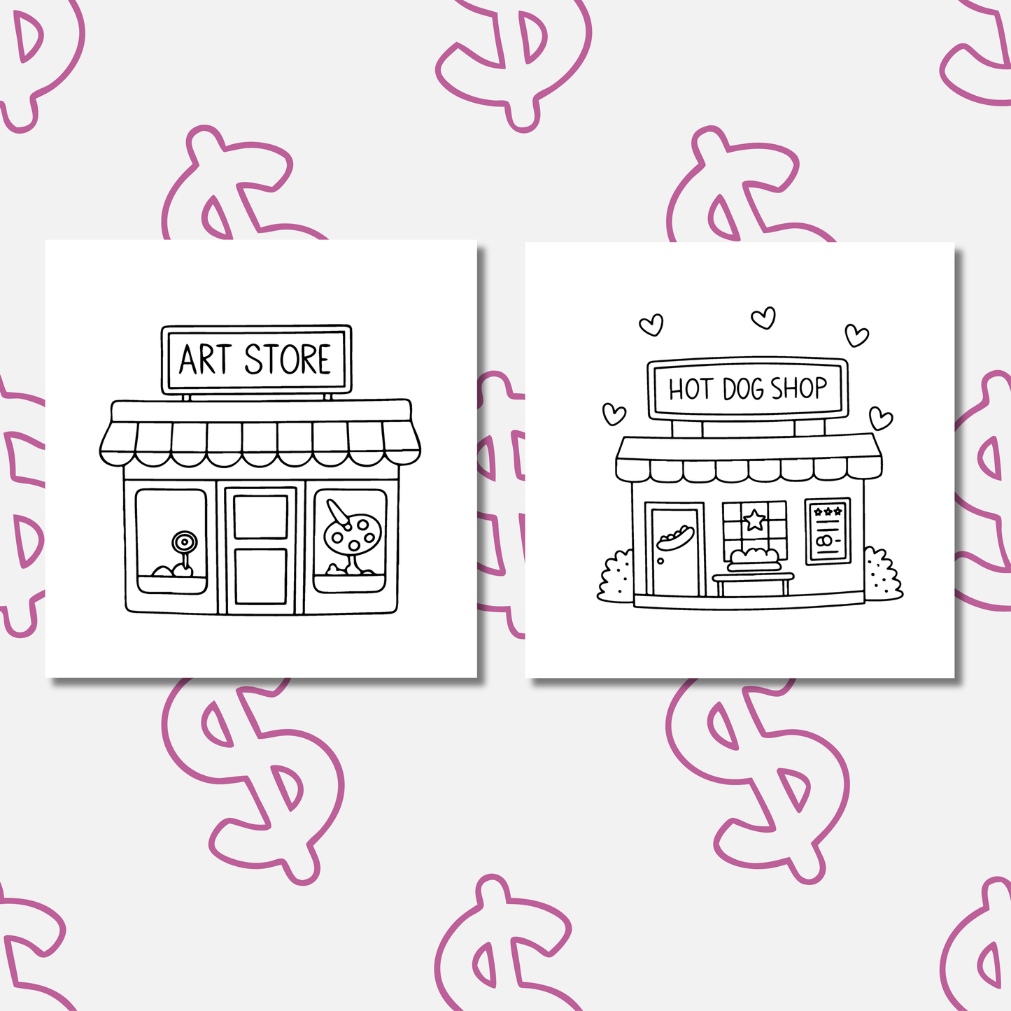 Shop Shops Coloring e-Book