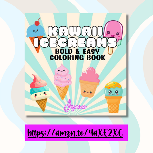 Kawaii  Icecreams Bold and Easy Coloring Book