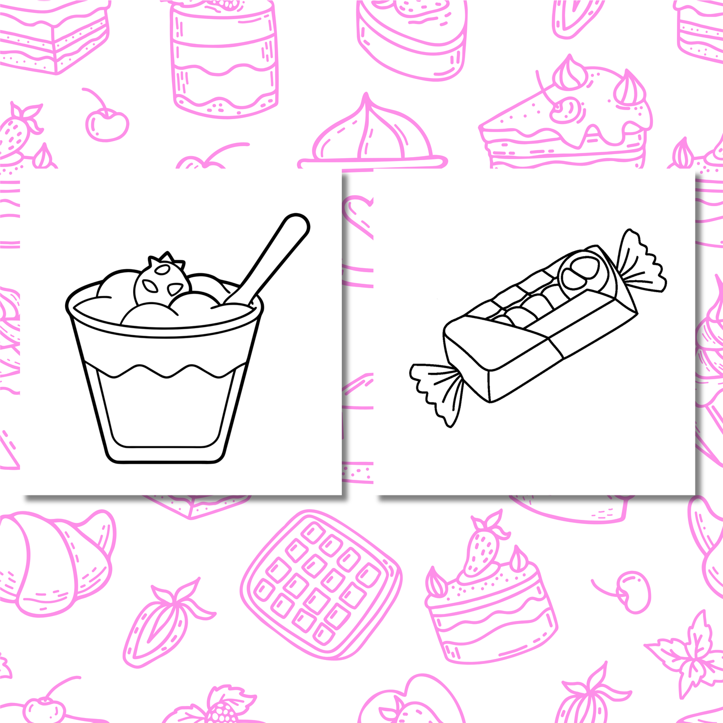 Yummy Desserts Coloring e-Book