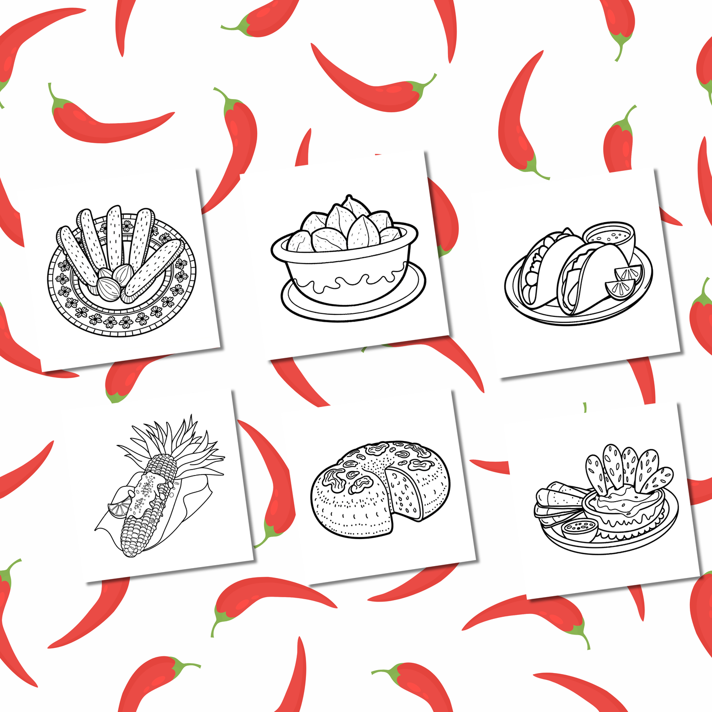 Mexican Foods Coloring e-Book