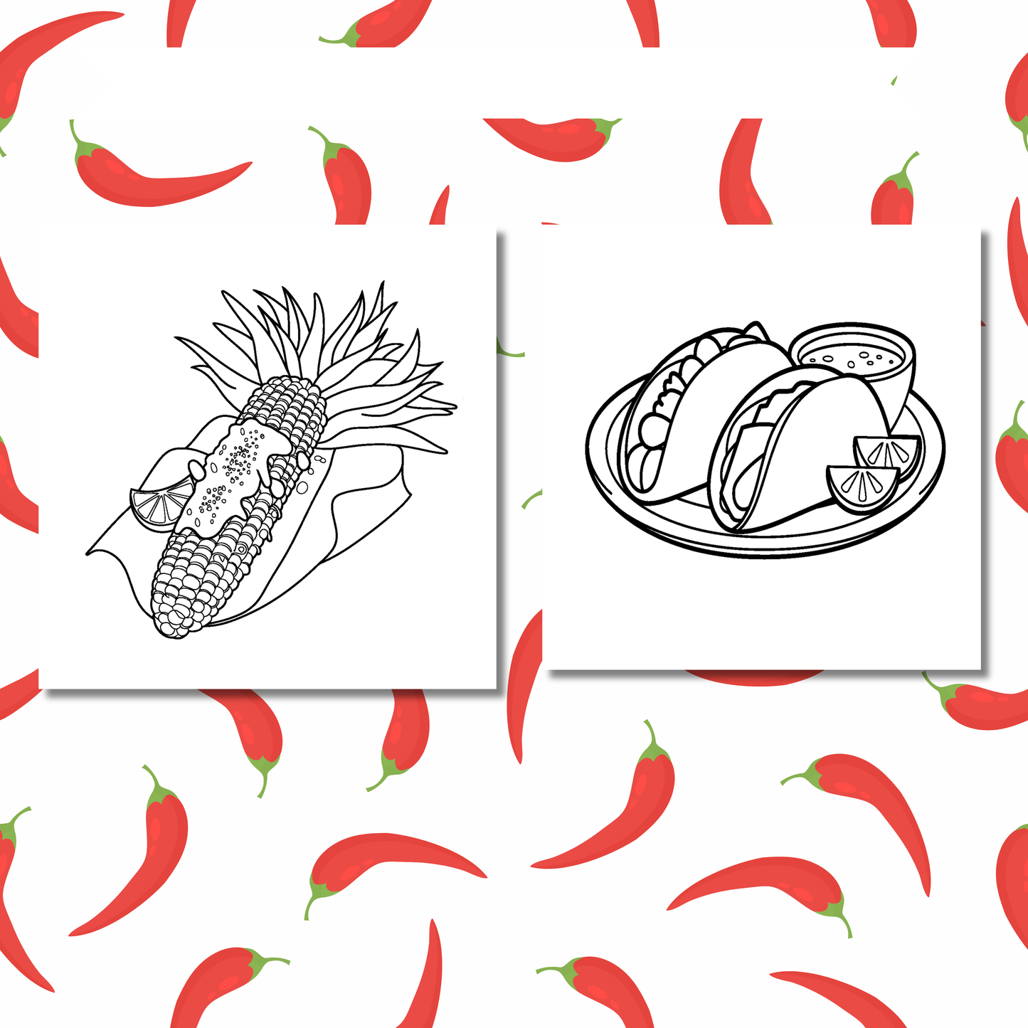 Mexican Foods Coloring e-Book