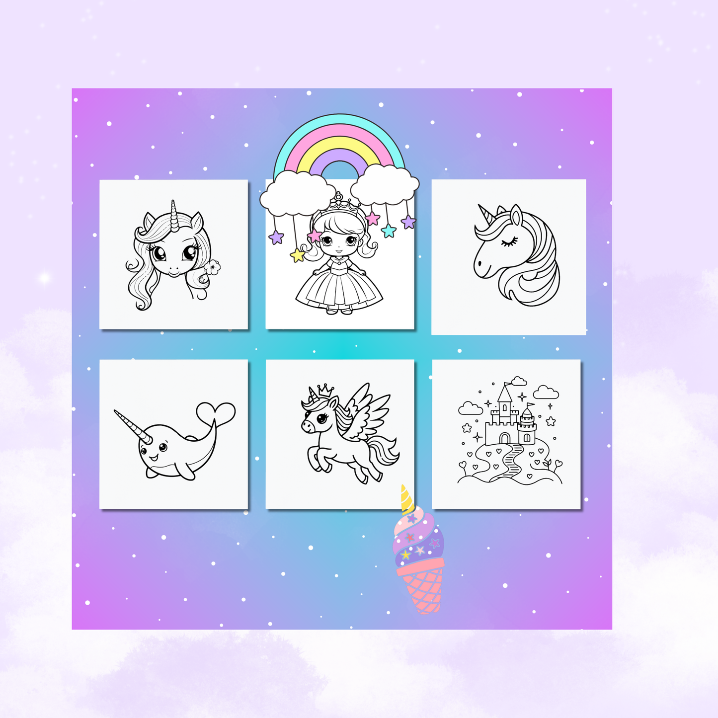 Unicorns & Co Coloring e-Book