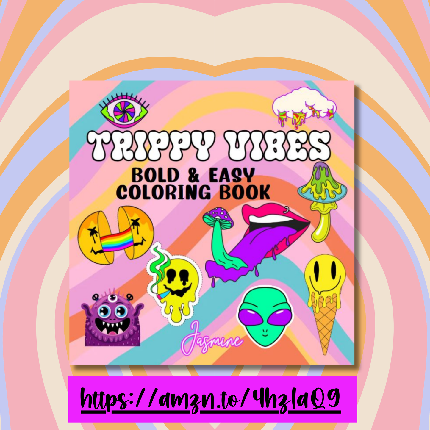 Trippy Vibes Bold and Easy Coloring Book