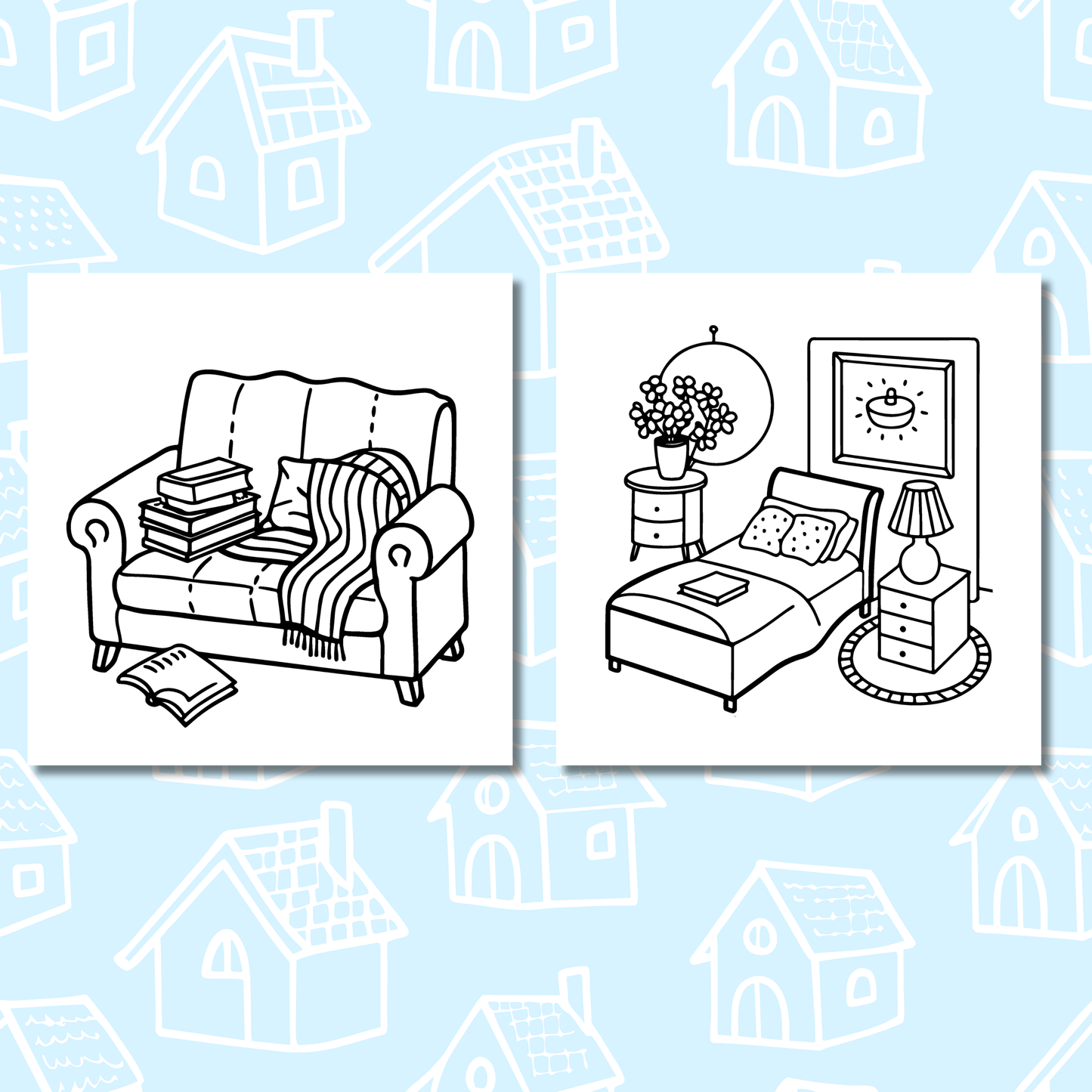 Coo-Cozy Interior Coloring e-Book