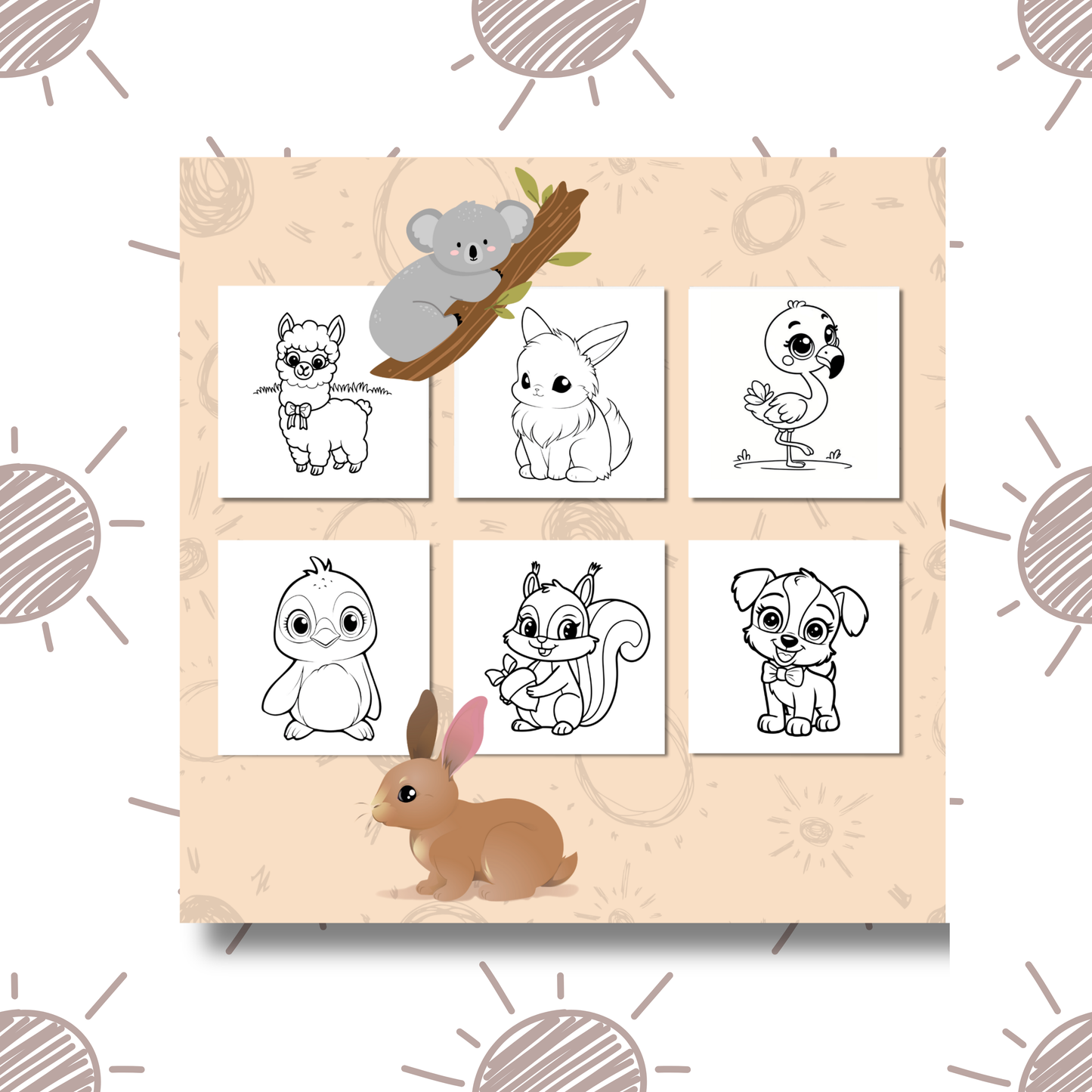 Cutie Animals Coloring e-Book